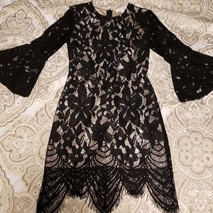 Black and Gold Lace Dress